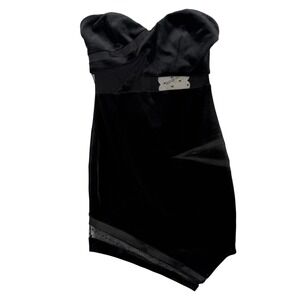 Boss Babe Collection Dress Womens Medium Black Spice Things Up Strapless Velvet